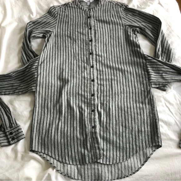 Derek Lam 10 Crosby Front Tie Striped Flannel Dress - Picture 10 of 10